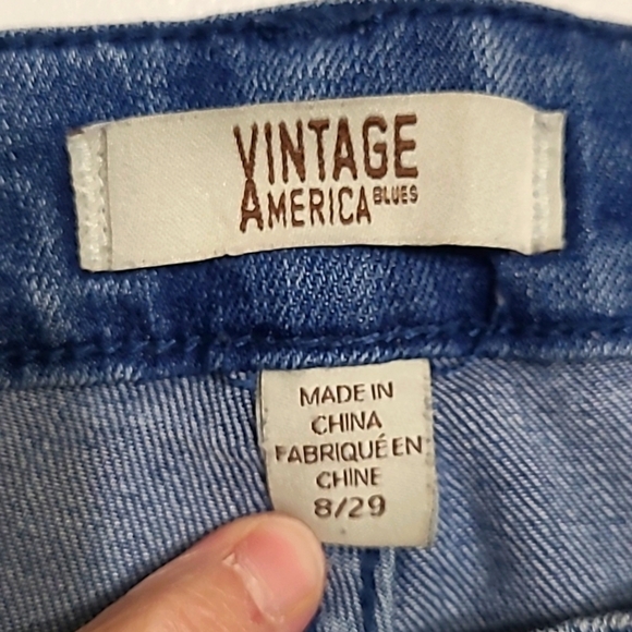 Vintage America Distressed Boho Crop Jeans size 8/29 - Picture 8 of 8